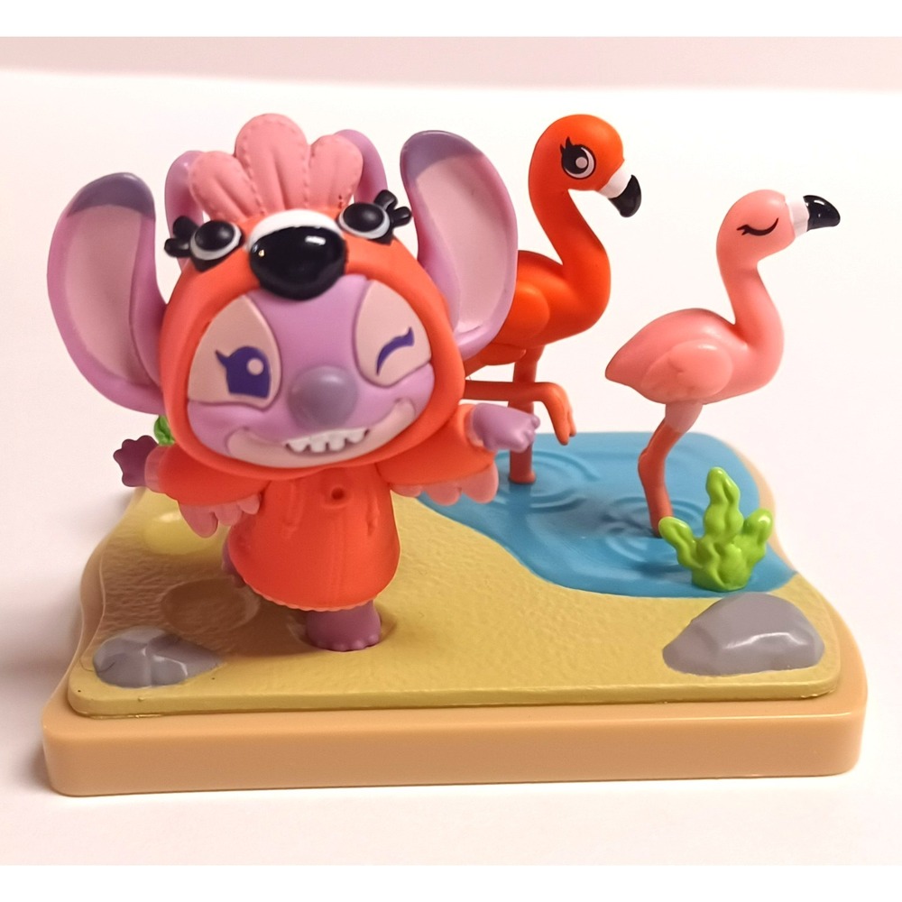 Disney Stitch Goes Wild Scene Setter Angel Flamingo Figure Just Play Happy Haul - Picture 2 of 15